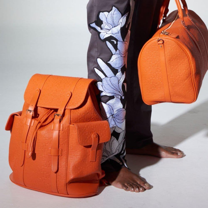 Abimbola Jigsaw Duffle Bag | Orange|Large - Daniel Diyepriye USA