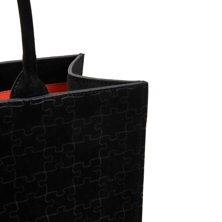 Kemi Black Velvet Square Shopper - Daniel Diyepriye USA