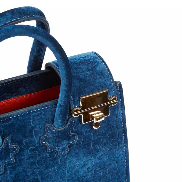 Ibukun Tiny Tote | Quilted Velvet - Blueberry - Daniel Diyepriye USA