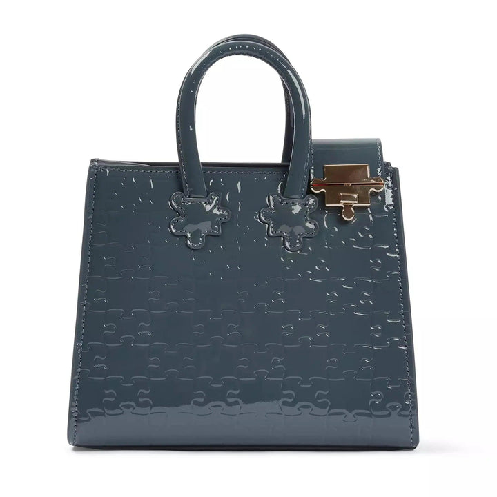 Ibukun Tiny Tote | Patent Leather - Blueberry in - Daniel Diyepriye USA