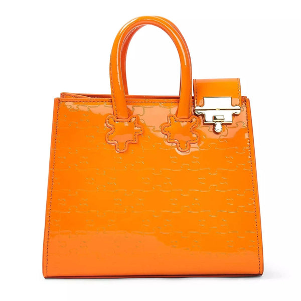 Ibukun Tiny Tote | Patent Leather - Papaya - Daniel Diyepriye USA