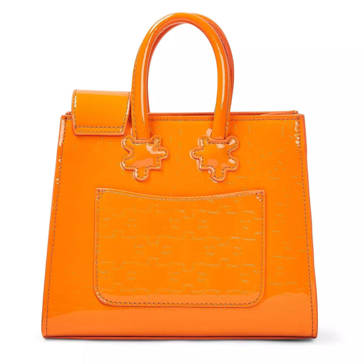 Ibukun Tiny Tote | Patent Leather - Papaya - Daniel Diyepriye USA