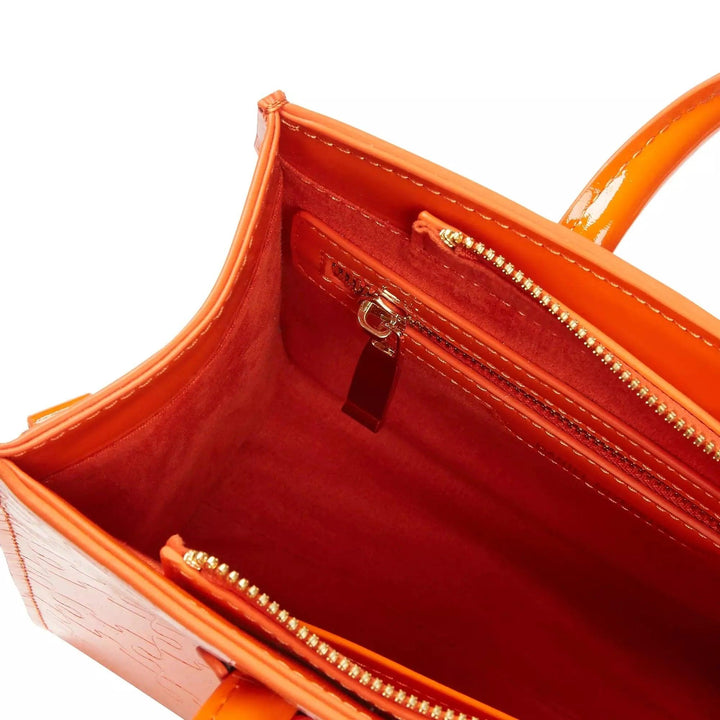 Ibukun Tiny Tote | Patent Leather - Papaya - Daniel Diyepriye USA