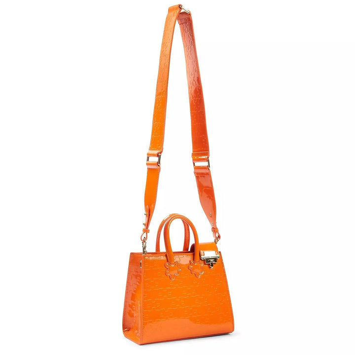 Ibukun Tiny Tote | Patent Leather - Papaya - Daniel Diyepriye USA