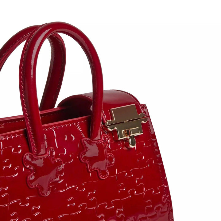 Ibukun Tiny Tote | Patent Leather - Burgundy - Daniel Diyepriye USA