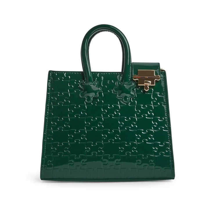 Ibukun Tiny Tote | Patent Leather - Forest Green - Daniel Diyepriye USA