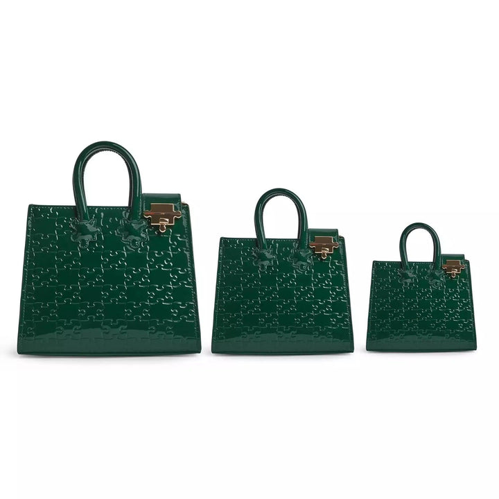 Ibukun Tiny Tote | Patent Leather - Forest Green - Daniel Diyepriye USA