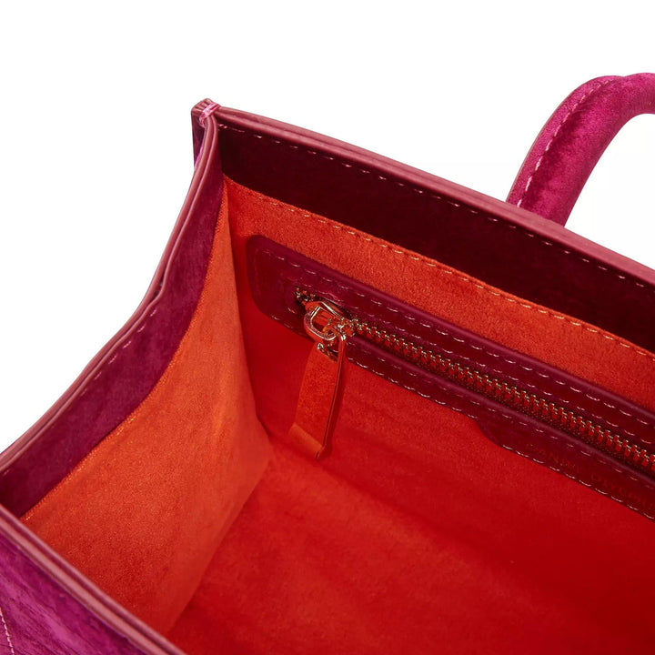 Ibukun Tiny Tote | Quilted Velvet - Pomegranate - Daniel Diyepriye USA