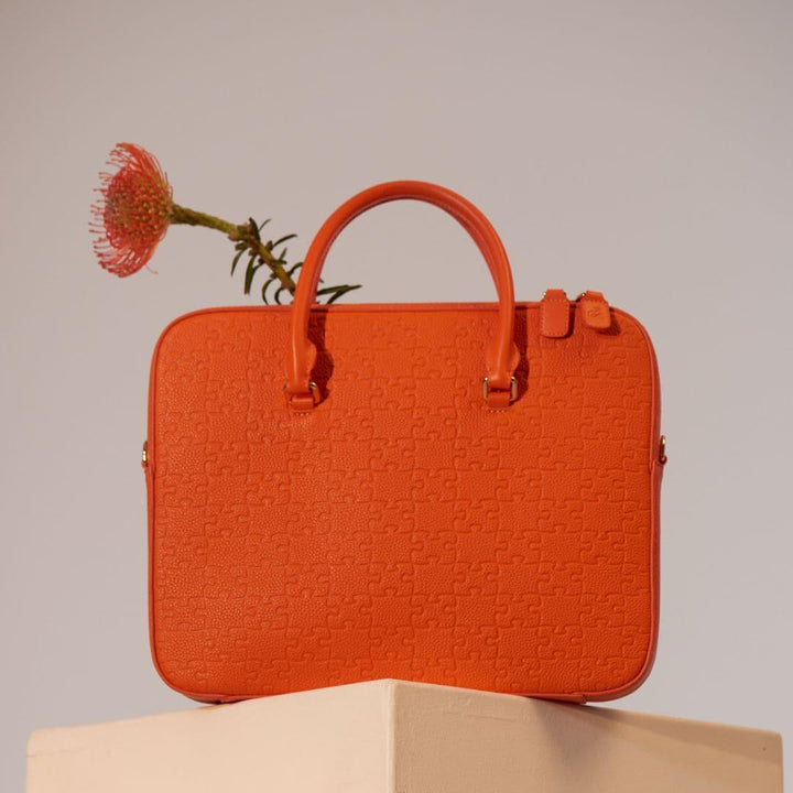 Okiki Laptop Bag | Orange - Daniel Diyepriye USA